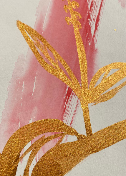 Gold Poke on Hot Pink Splash