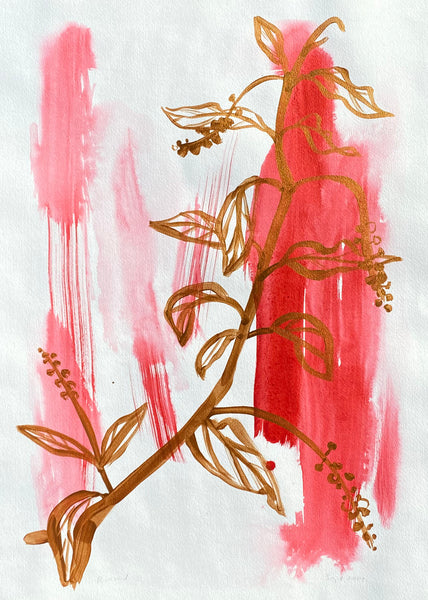 Gold Poke on Hot Pink Splash