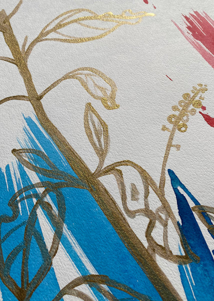 Pokeberry with Red & Blue