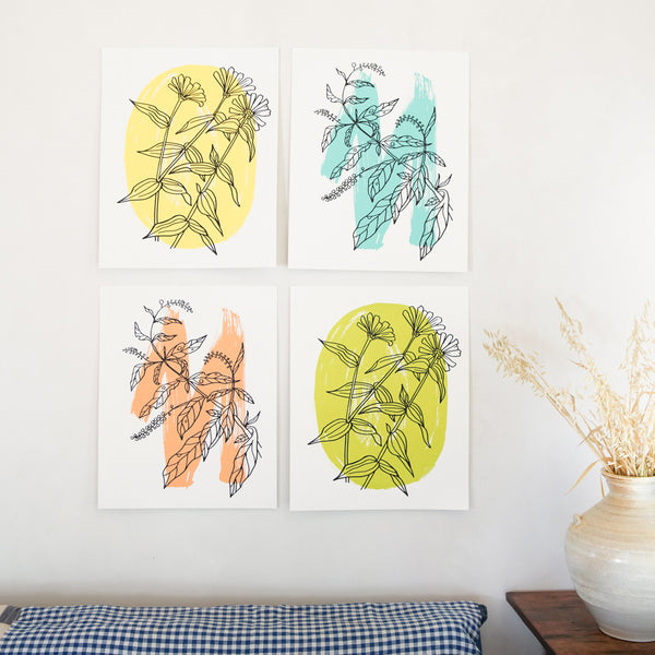 Art Print | Chartreuse Zinnias