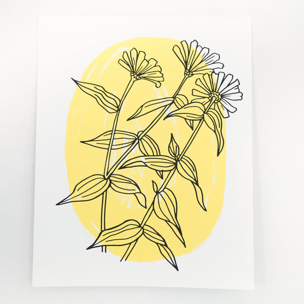 Art Print | Gold Zinnias