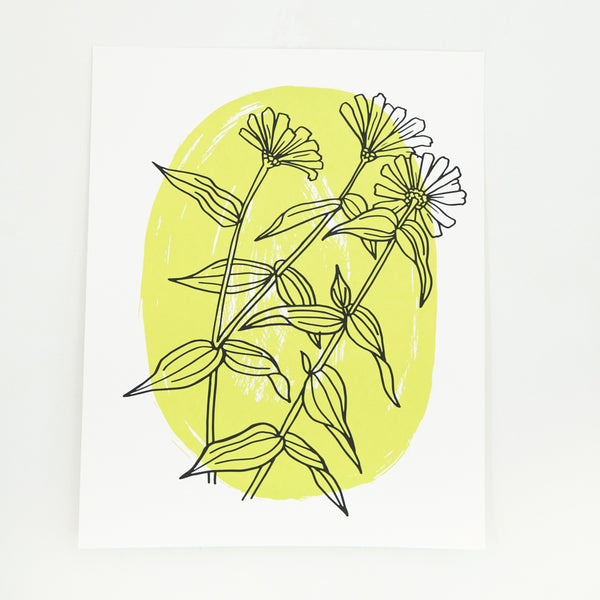 Art Print | Chartreuse Zinnias