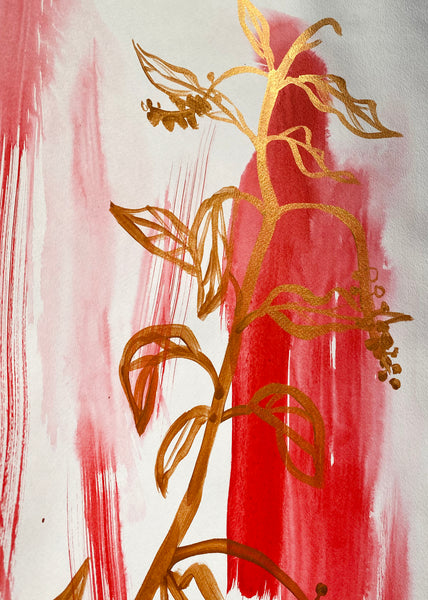 Gold Poke on Hot Pink Splash