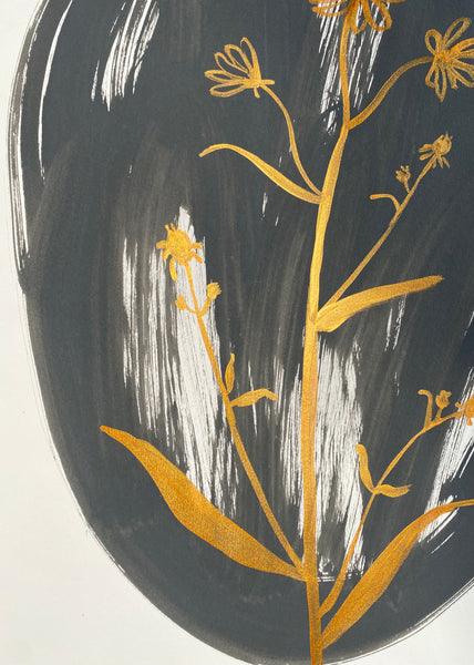 Gold Swamp Sunflower on Dark Grey