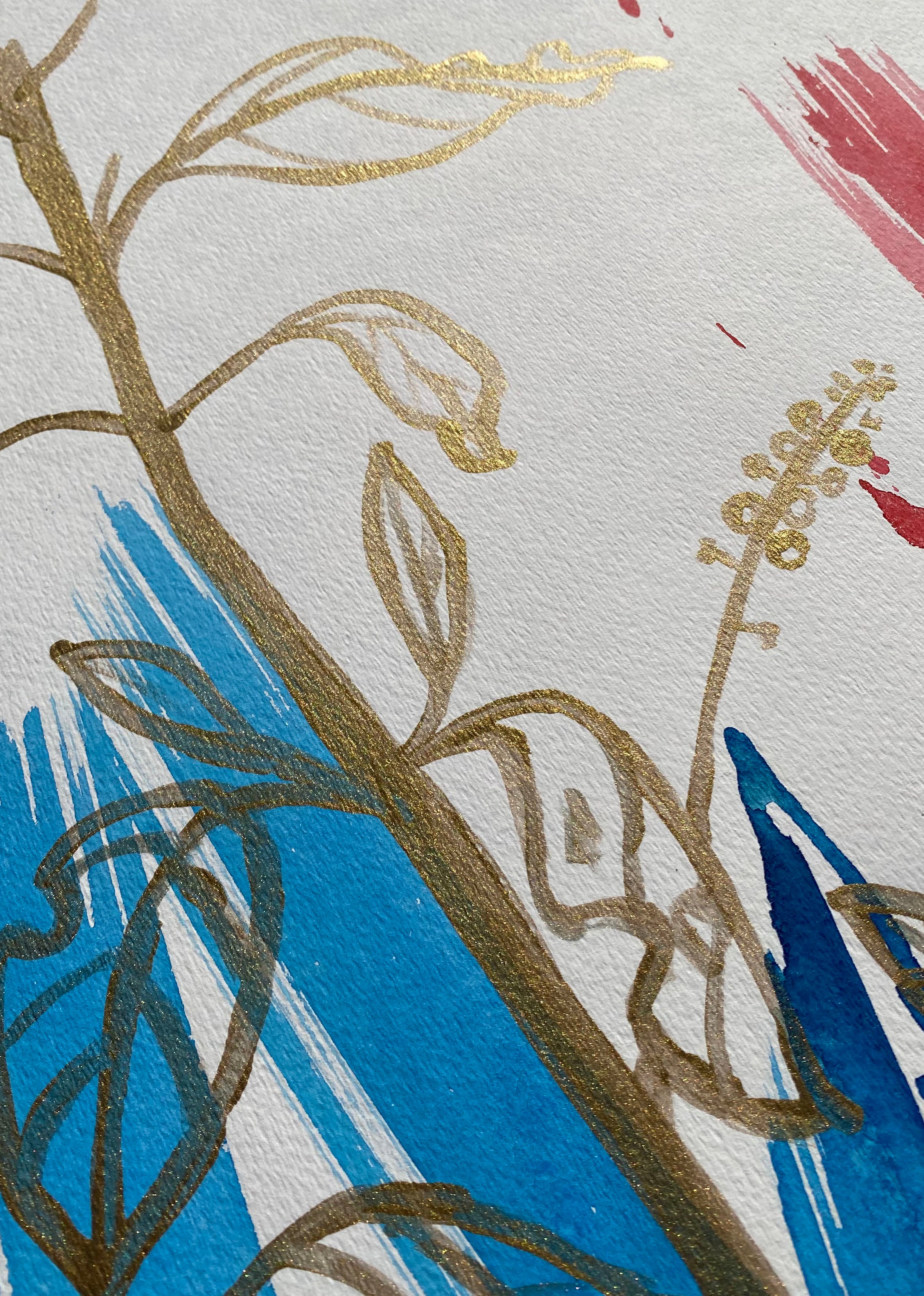 Pokeberry with Red & Blue
