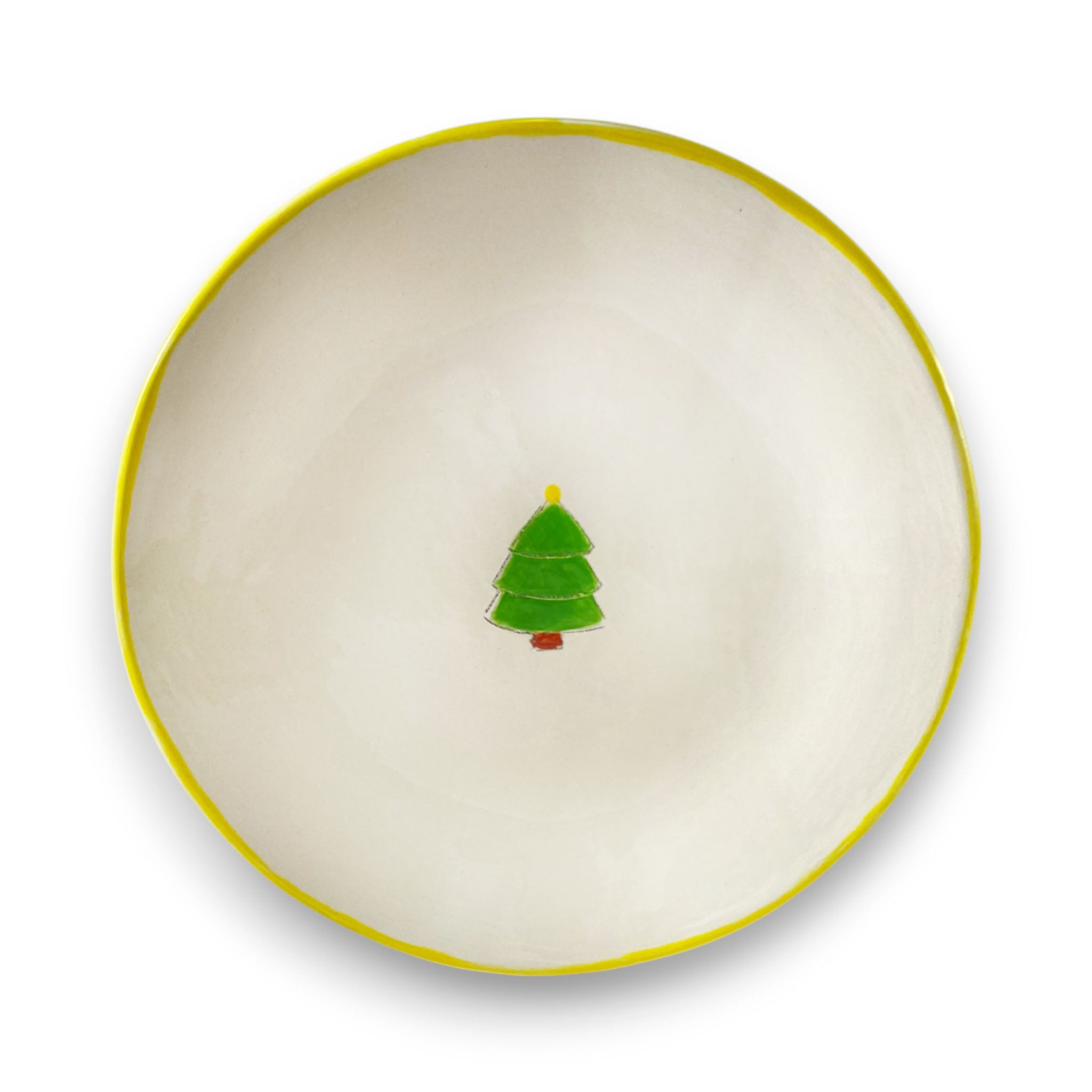 Christmas Tree Dinner Plate | Gold Rim