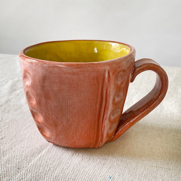 Two-Tone Latte Cup | Peach & Gold